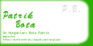 patrik bota business card